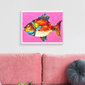 魚カラフル芸術 キャンバスプリント (インサイチュ (リビング))