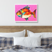魚カラフル芸術 キャンバスプリント (インサイチュ (寝室))