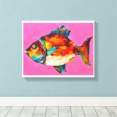 魚カラフル芸術 キャンバスプリント (インサイチュ (ウッドフロア))