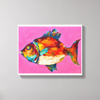 魚カラフル芸術 キャンバスプリント