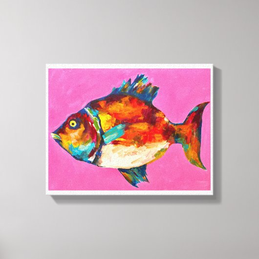 魚カラフル芸術 キャンバスプリント (正面)