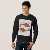 魚カラフル芸術 スウェットシャツ (正面フル)