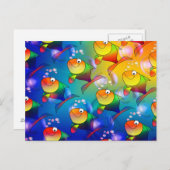 魚カラフル葉書 ポストカード (正面/裏面)