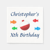 魚カラフル誕生日 スタンダードカクテルナプキン (正面)