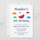 魚カラフル誕生日 招待状 (正面)