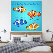 魚カラフル キャンバスプリント (インサイチュ (寝室))