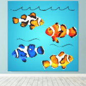 魚カラフル キャンバスプリント (インサイチュ (ウッドフロア))