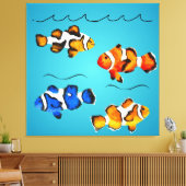 魚カラフル キャンバスプリント (インサイチュ (リビング))