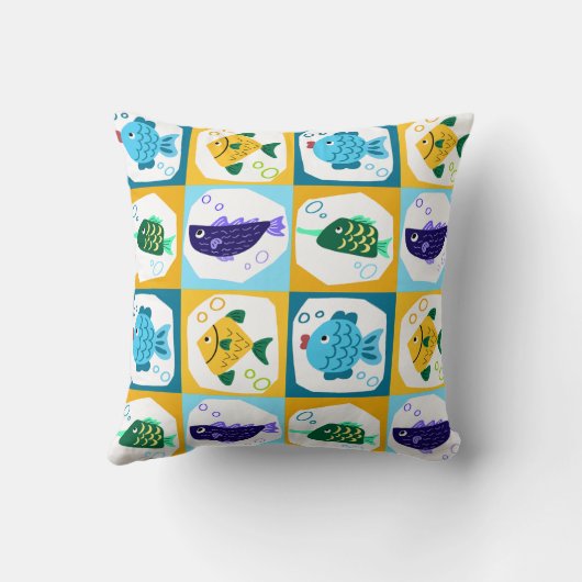 魚カラフル クッション (裏面)