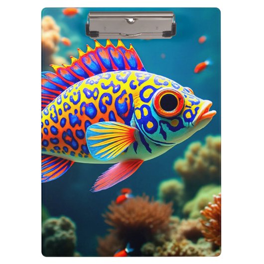 魚カラフル クリップボード (正面)