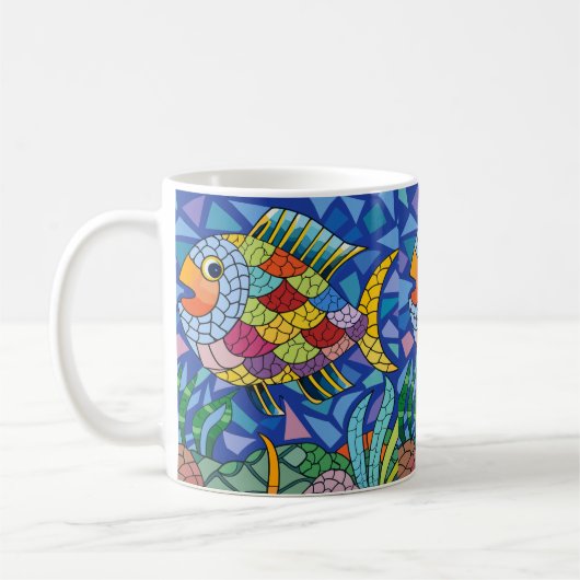 魚カラフル コーヒーマグカップ (左)
