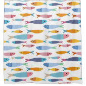 魚カラフル シャワーカーテン (正面)