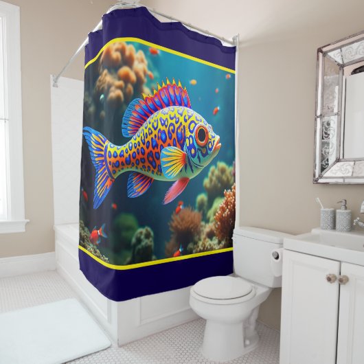 魚カラフル シャワーカーテン (インサイチュ)