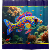 魚カラフル シャワーカーテン (正面)