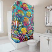 魚カラフル シャワーカーテン (インサイチュ)