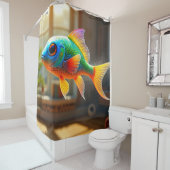 魚カラフル シャワーカーテン (インサイチュ)