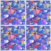 魚カラフル シール (正面)