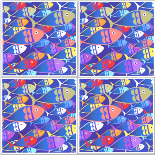 魚カラフル シール (正面)