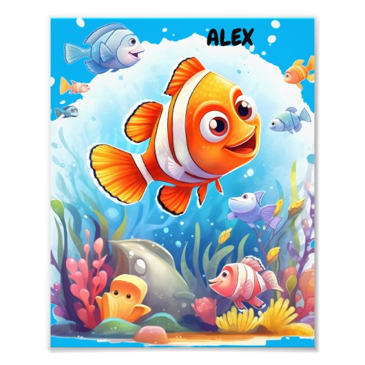 魚カラフル フォトプリント            (正面)