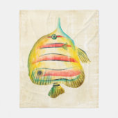 魚カラフル フリースブランケット (正面)