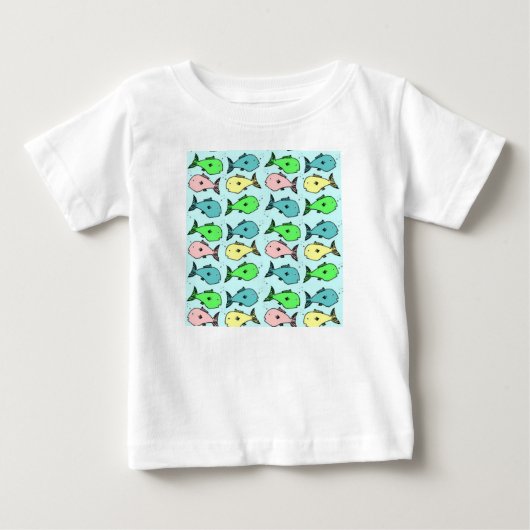 魚カラフル-ベビーのTシャツ ベビーTシャツ (正面)