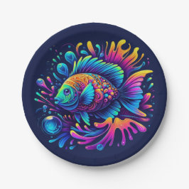 魚カラフル ペーパープレート
