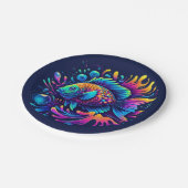 魚カラフル ペーパープレート (アングル)