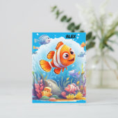 魚カラフル ポストカード (スタンド正面)