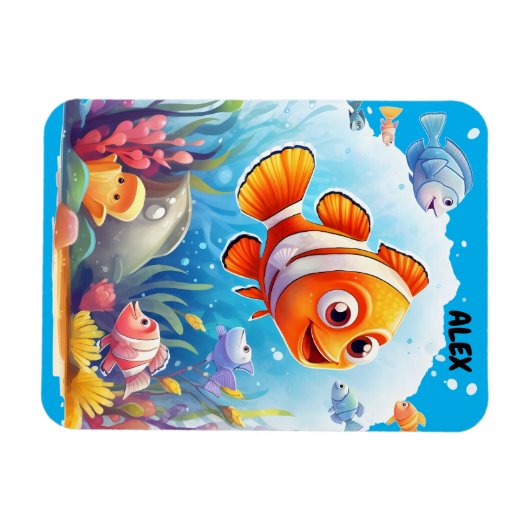 魚カラフル マグネット (横)