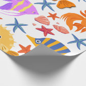 魚カラフル ラッピングペーパー (角)