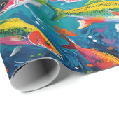 魚カラフル ラッピングペーパー (ロールコーナー)