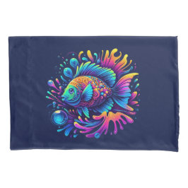 魚カラフル 枕カバー