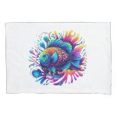 魚カラフル 枕カバー (正面)