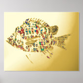 魚カラフル 箔ポスター (正面)