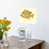 魚カラフル 箔ポスター (レイダウン (キッチン))