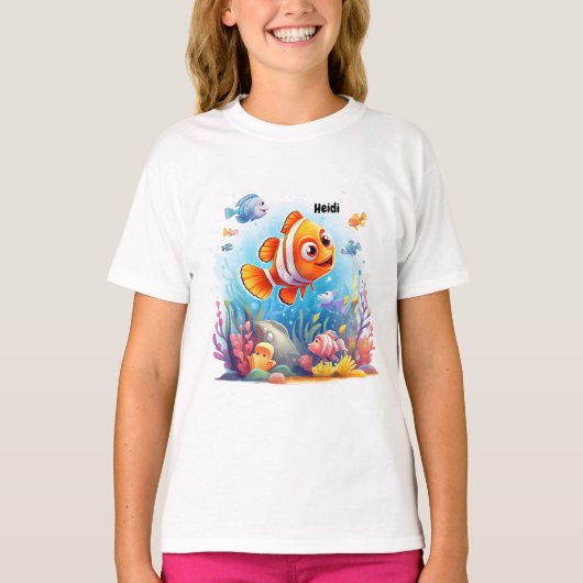 魚カラフル Tシャツ (正面)