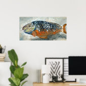 魚カリブののオレンジと青 ポスター (ホームオフィス)