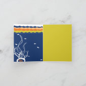 魚キスをするのサンゴと青い海の波結婚 サンキューカード (内部)