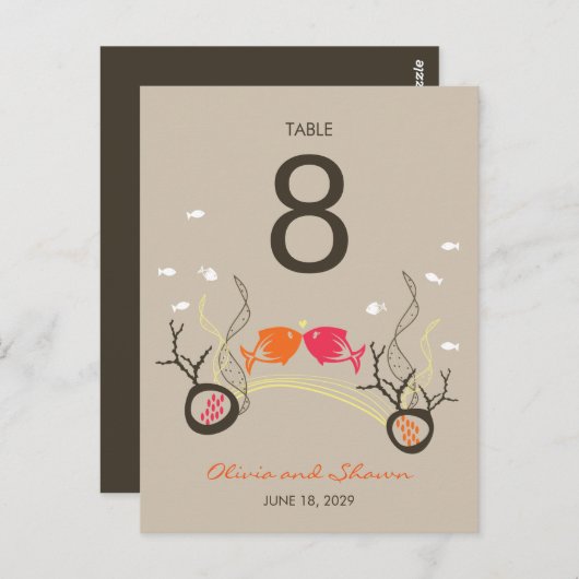 魚キスをするのサンゴのビーチお洒落キュイ結婚ズ ポストカード (正面/裏面)