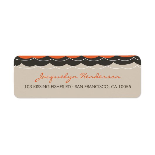 魚キスをするのサンゴのビーチお洒落キュイ結婚ズ ラベル (正面)