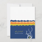 魚キスをするのサンゴのビーチお洒落キュイ結婚ズ 出欠カード (裏面)