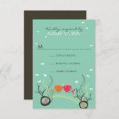 魚キスをするのサンゴのビーチお洒落キュイ結婚ズ 出欠カード (正面/裏面)