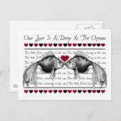 魚キスをするのバレンタイン シーズンポストカード (正面/裏面)