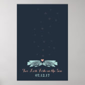 魚キスをするの拇印のバ結婚ブルズゲストブック ポスター (正面)