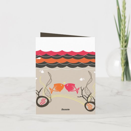 魚キスをするの珊瑚結婚のサンキューカード サンキューカード (裏面)