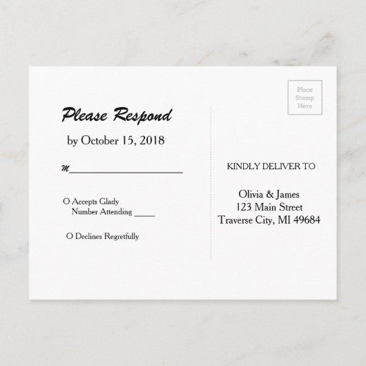 魚キスをするの結婚式RSVPカード インビテーションポストカード (裏面)