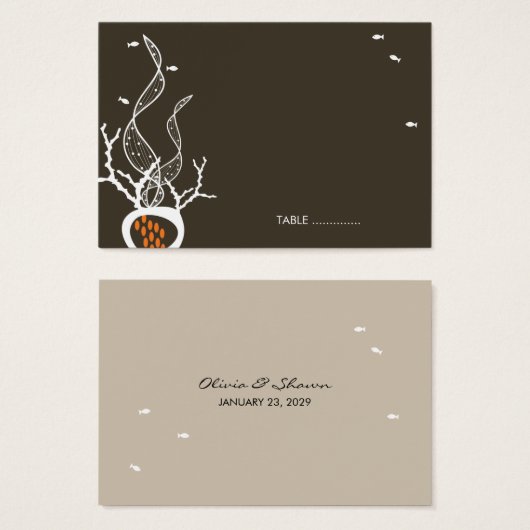 魚キスをするサンゴお洒落海ビーチ結婚式 (正面&裏面)