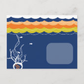 魚キスをする魚サンゴ海ビーチ保存日 案内ポストカード (裏面)