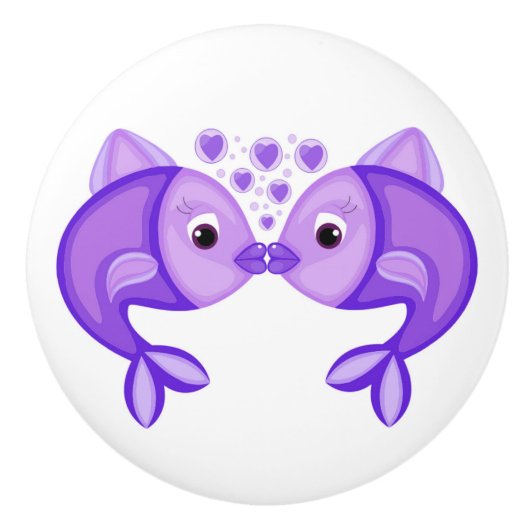 魚キスをする セラミックノブ (正面)