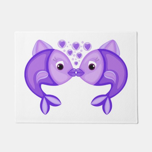 魚キスをする ドアマット (正面)